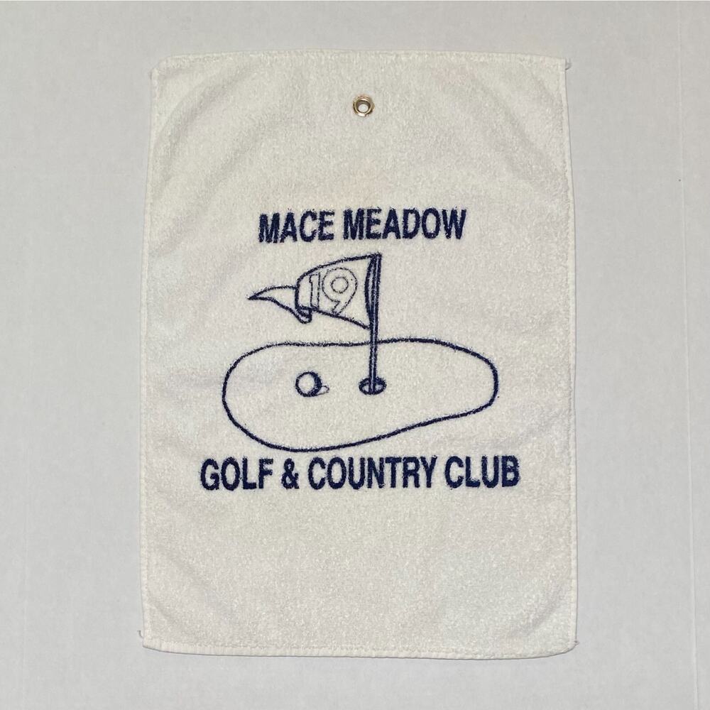 Vintage Mace Meadow Golf Towel Country Club Pioneer CA Advertising Defunct 13B
